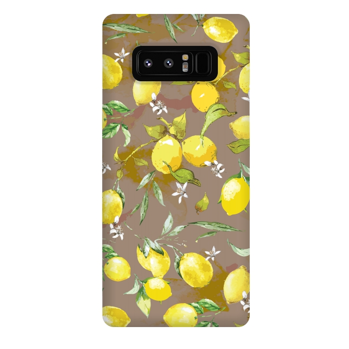 Galaxy Note 8 StrongFit Watercolor Lemon Pattern II by Bledi
