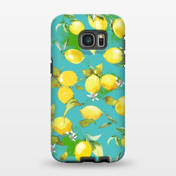 Galaxy S7 EDGE StrongFit Watercolor Lemon Pattern III by Bledi