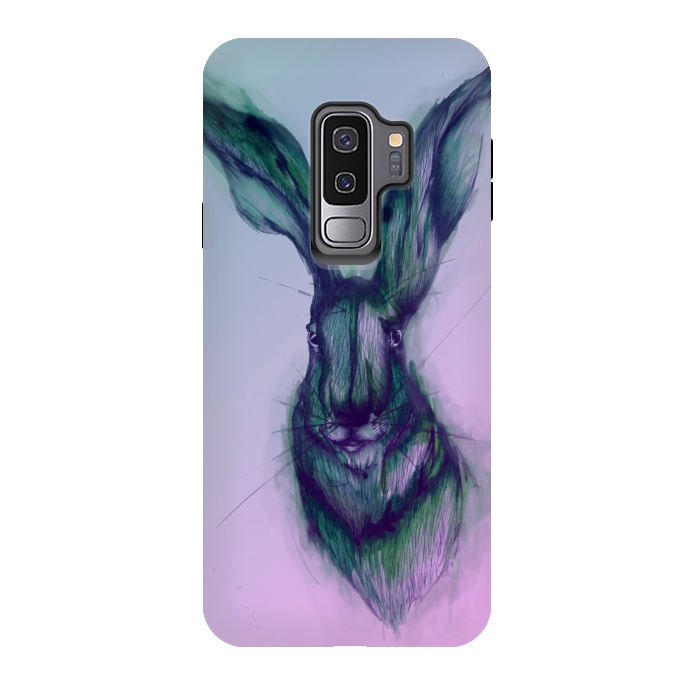 Galaxy S9 plus StrongFit Watercolor Hare by ECMazur 