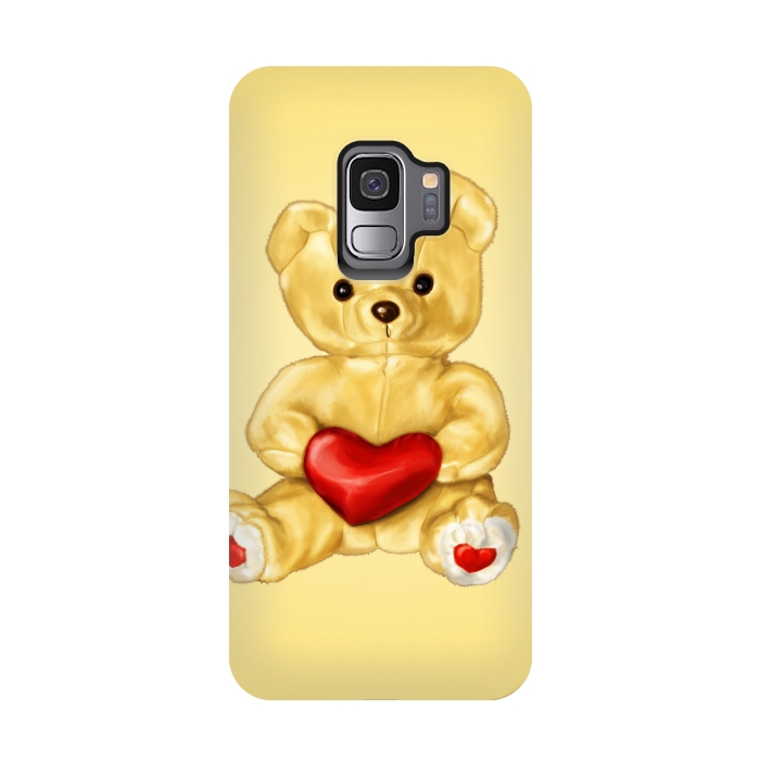 Galaxy S9 StrongFit Cute Teddy Bear Hypnotist With Heart by Boriana Giormova