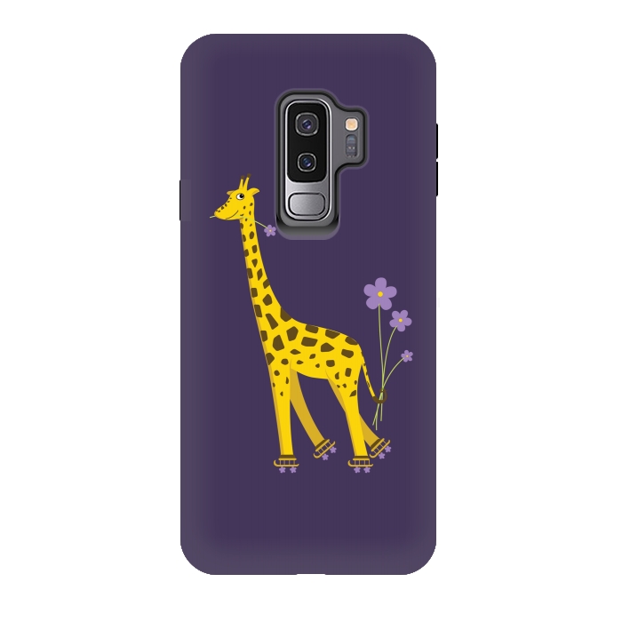 Galaxy S9 plus StrongFit Cute Funny Rollerskating Giraffe by Boriana Giormova
