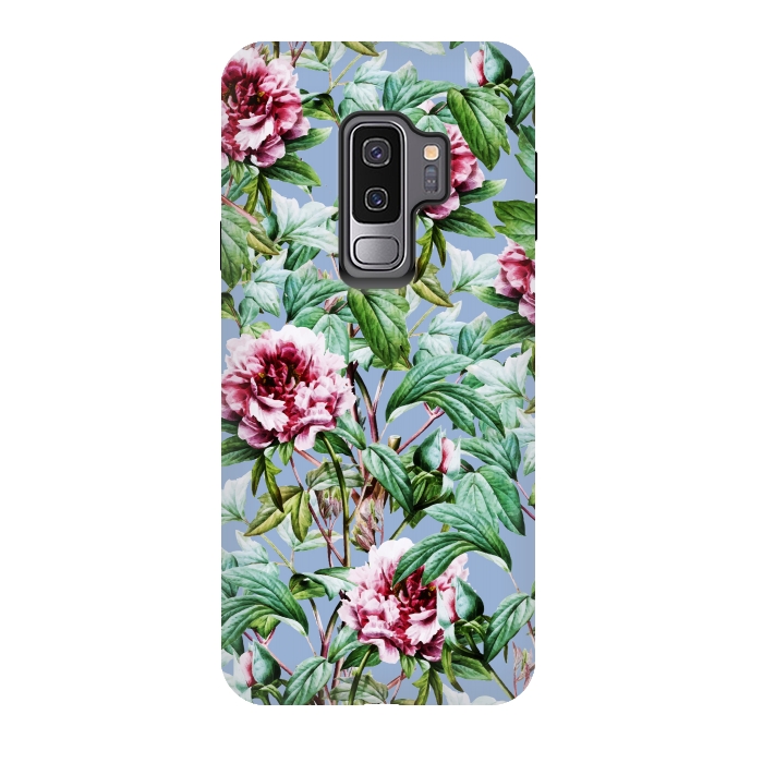 Galaxy S9 plus StrongFit Frosty Florals by Uma Prabhakar Gokhale