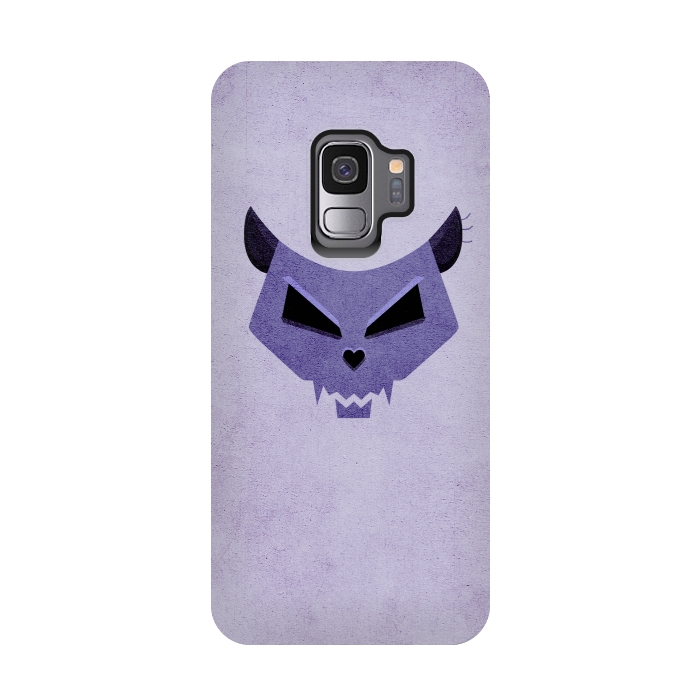 Galaxy S9 StrongFit Purple Evil Cat Skull by Boriana Giormova