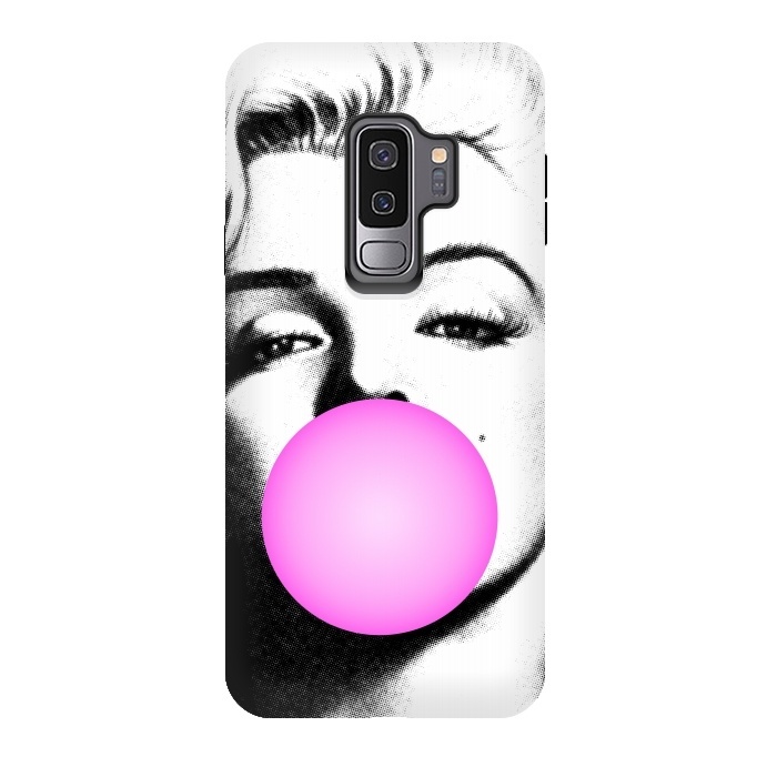 Galaxy S9 plus StrongFit Marilyn Chewing Gum Bubble by Mitxel Gonzalez