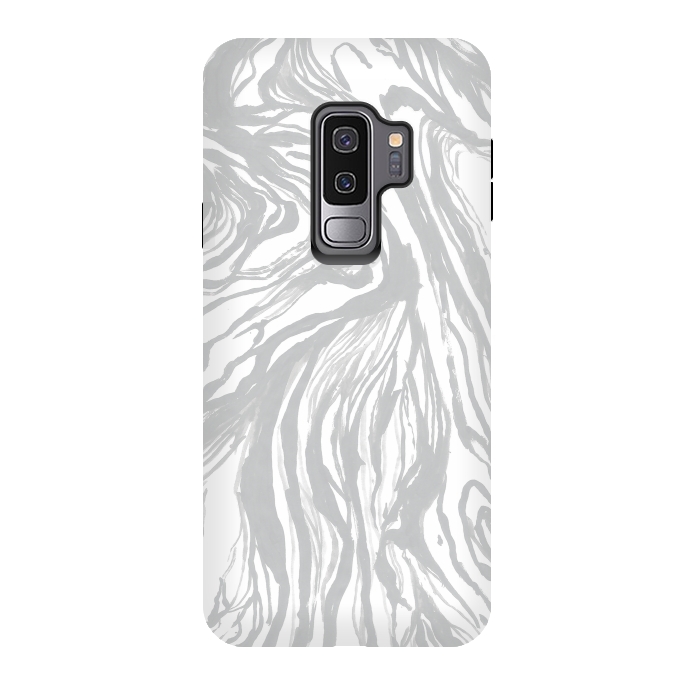 Galaxy S9 plus StrongFit Gray Marble by Caitlin Workman