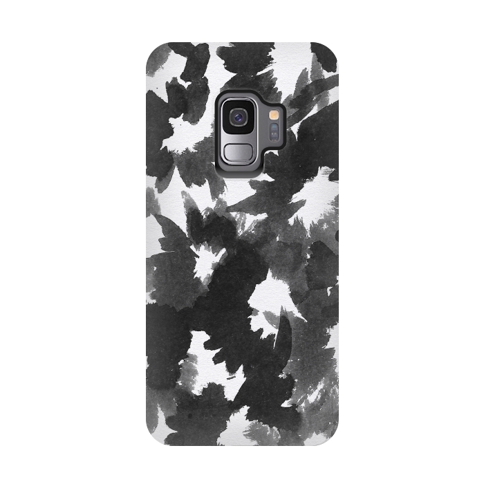 Galaxy S9 StrongFit Black Floral by Caitlin Workman