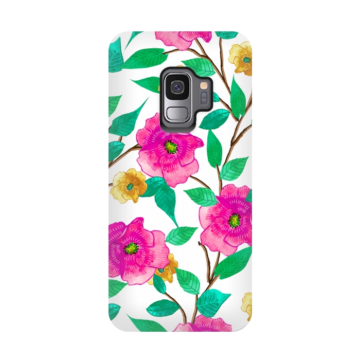 Galaxy S9 StrongFit Floral Forever by Uma Prabhakar Gokhale