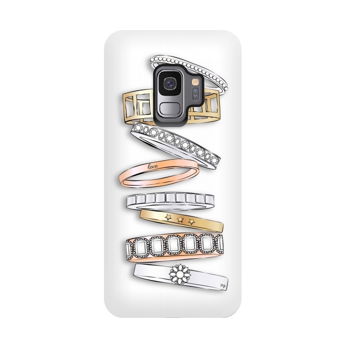 Galaxy S9 StrongFit Stack of Brand Designer Bracelets by Martina