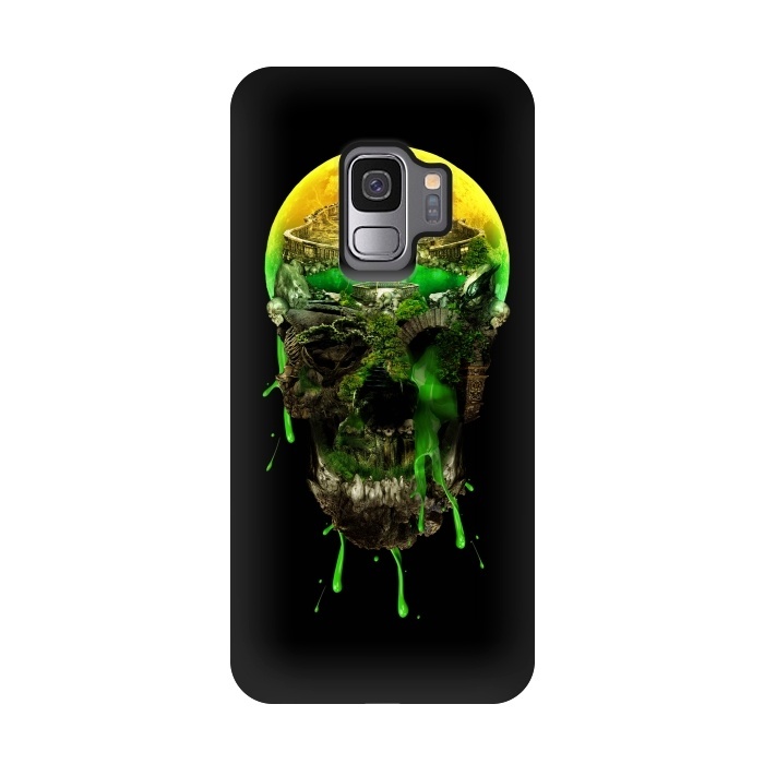 Galaxy S9 StrongFit Haunted Skull by Riza Peker