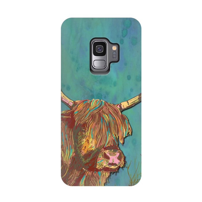 Galaxy S9 StrongFit Highland Cow by Lotti Brown