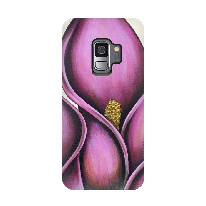 Galaxy S9 StrongFit Pink Calla Lilies by Denise Cassidy Wood