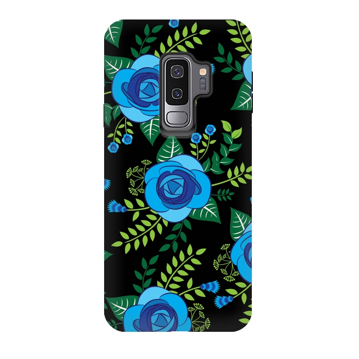 Galaxy S9 plus StrongFit Blue Roses by Rossy Villarreal