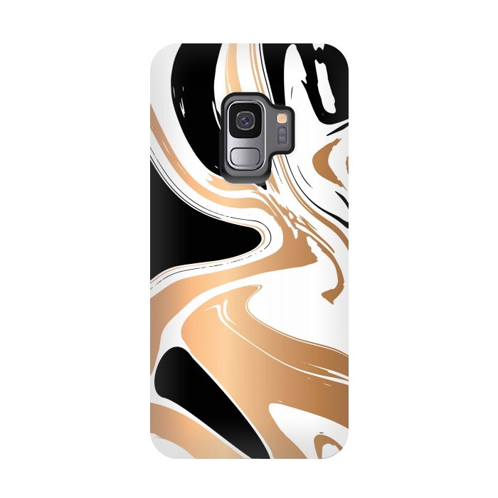 Galaxy S9 StrongFit Black and Gold Marble 027 by Jelena Obradovic