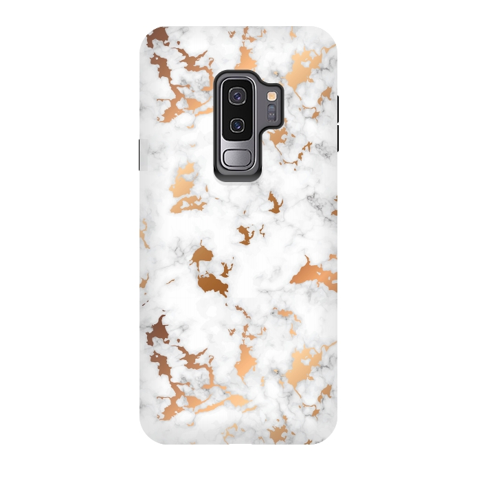 Galaxy S9 plus StrongFit Marble Texture with Gold Splatter 040 by Jelena Obradovic