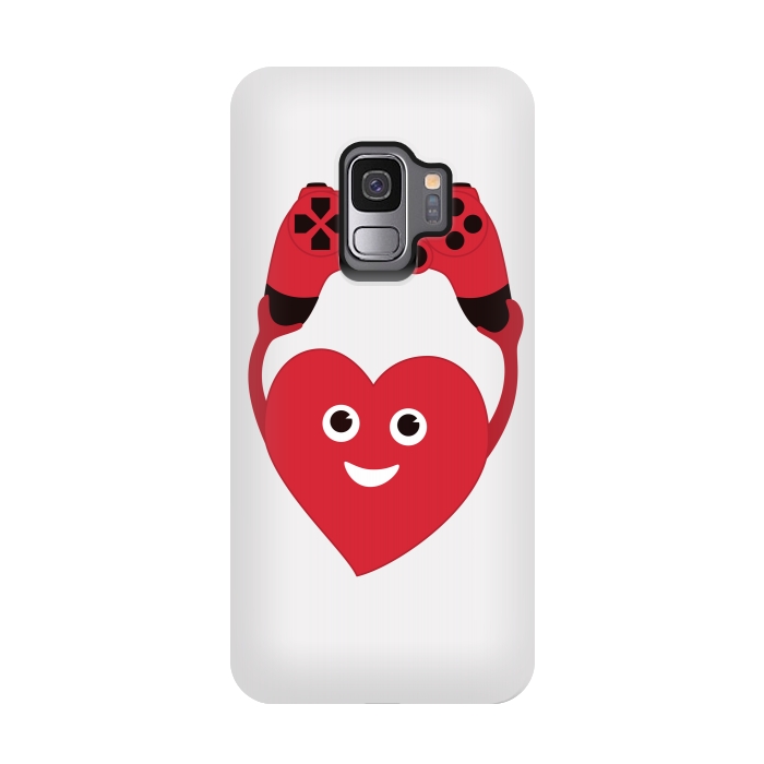 Galaxy S9 StrongFit Cute Geek Gamer Heart by Boriana Giormova