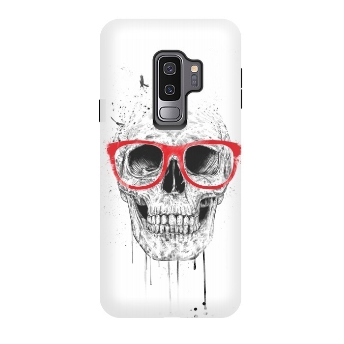 Galaxy S9 plus StrongFit Skull with red glasses by Balazs Solti