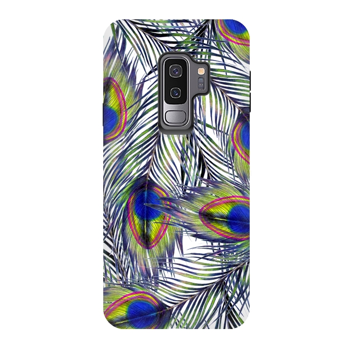 Galaxy S9 plus StrongFit Peacock Feathers Pattern by ECMazur 