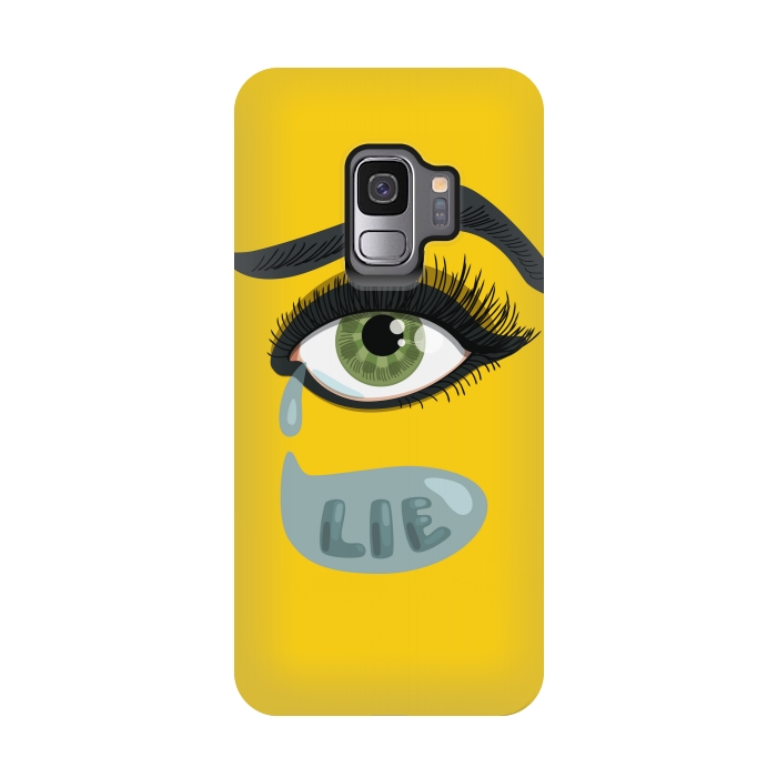 Galaxy S9 StrongFit Green Lying Eye With Teardrop by Boriana Giormova