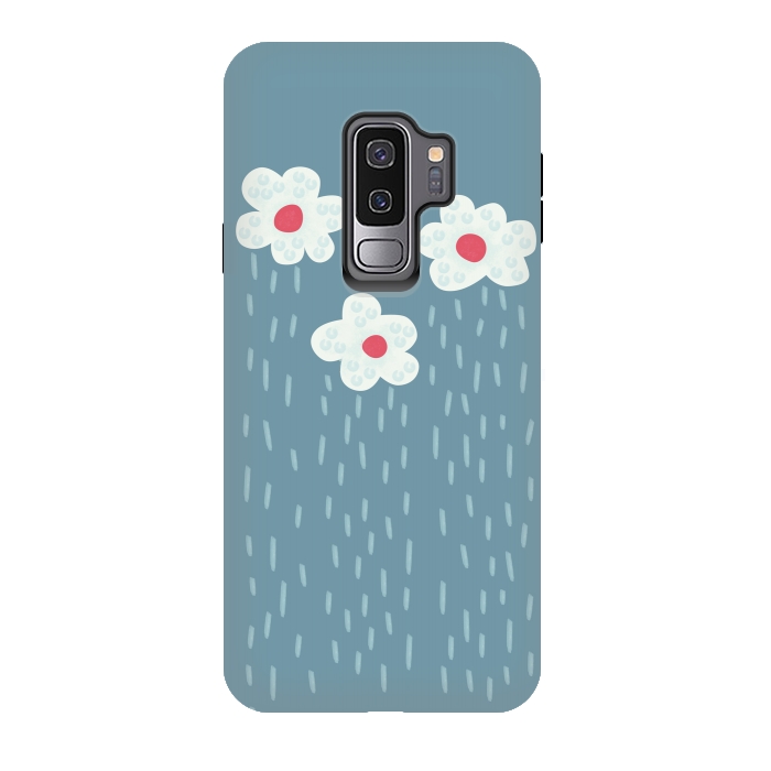 Galaxy S9 plus StrongFit Beautiful Decorative Flowery Rain Clouds by Boriana Giormova