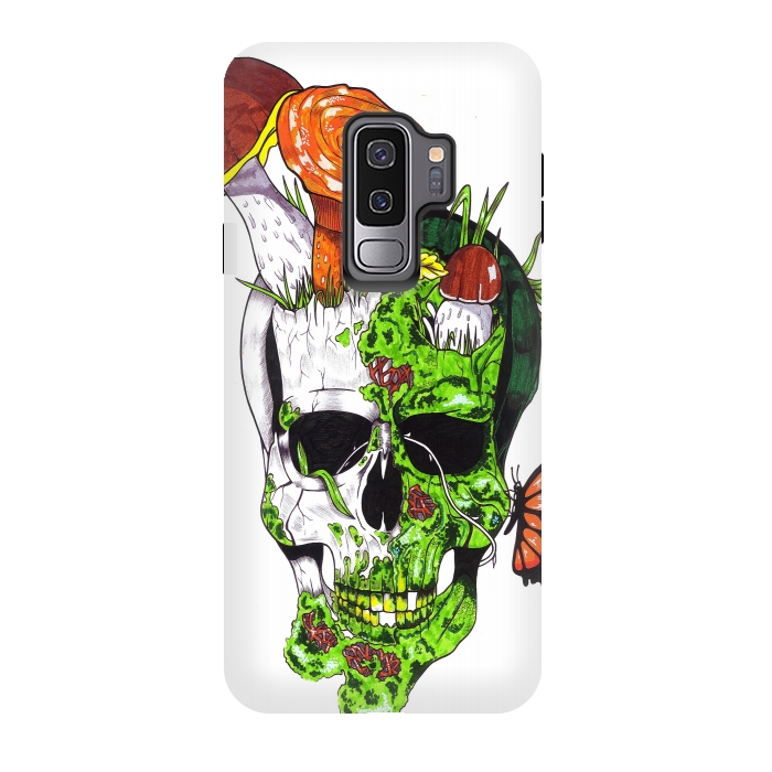 Galaxy S9 plus StrongFit Old Skull Butterfly by Varo Lojo