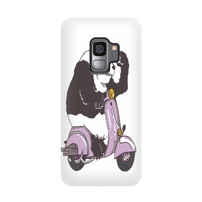 Galaxy S9 StrongFit The Panda biker by Varo Lojo