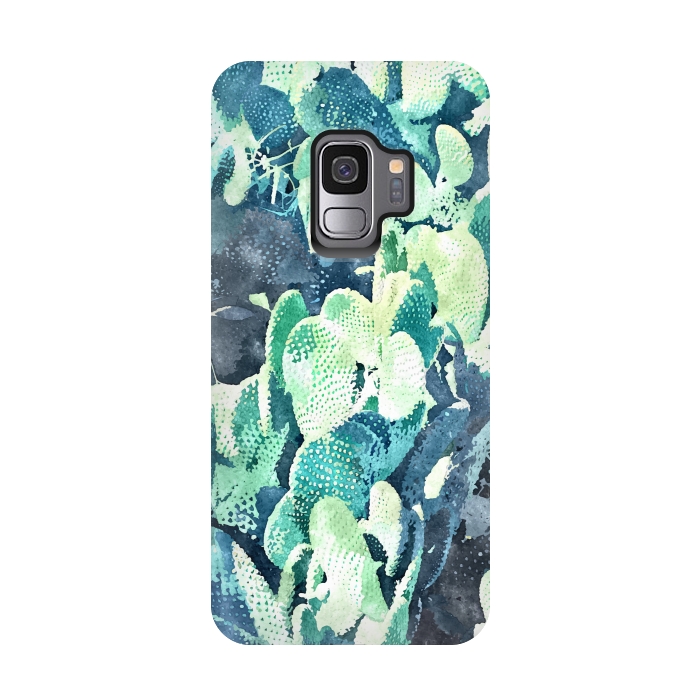 Galaxy S9 StrongFit Watercolor Cactus v3 by Uma Prabhakar Gokhale