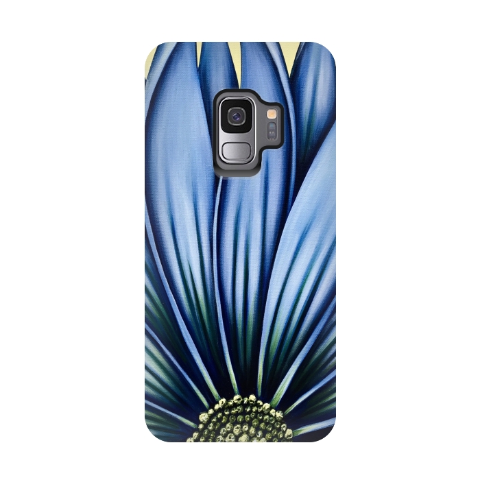 Galaxy S9 StrongFit Blue Daisy by Denise Cassidy Wood