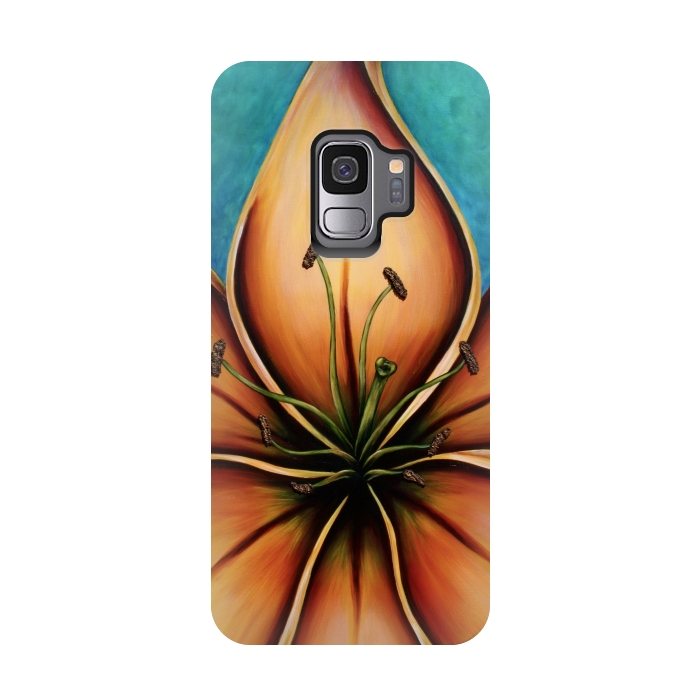 Galaxy S9 StrongFit Fire Lily  by Denise Cassidy Wood