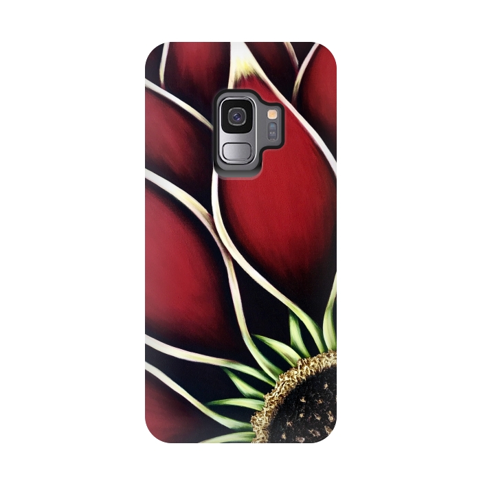 Galaxy S9 StrongFit Red Dahlia by Denise Cassidy Wood
