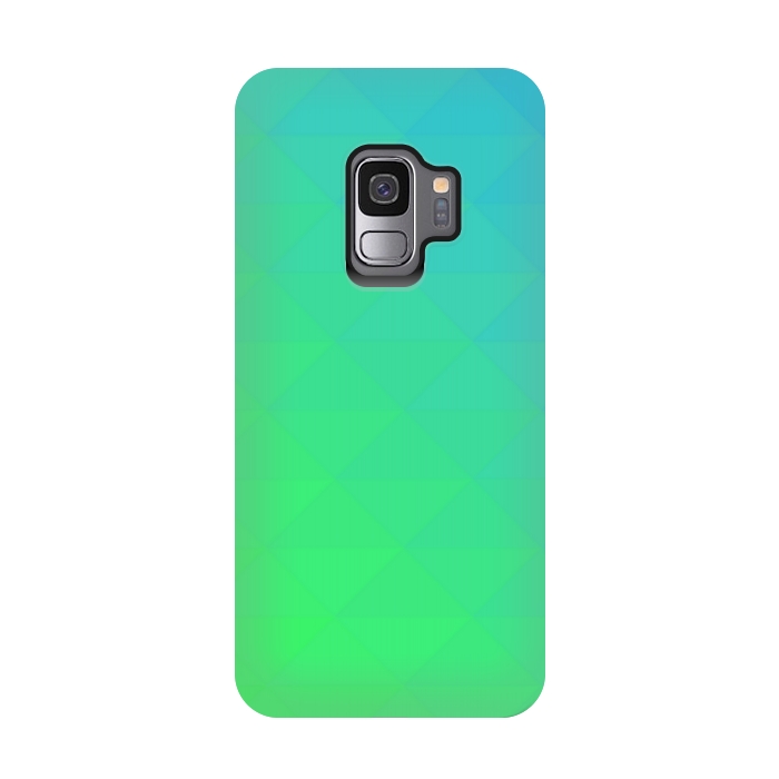Galaxy S9 StrongFit blue green triangle pattern by MALLIKA