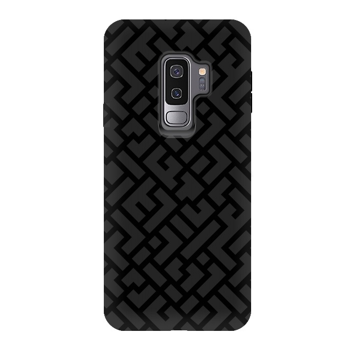 Galaxy S9 plus StrongFit Black Labyrinth by Sitchko