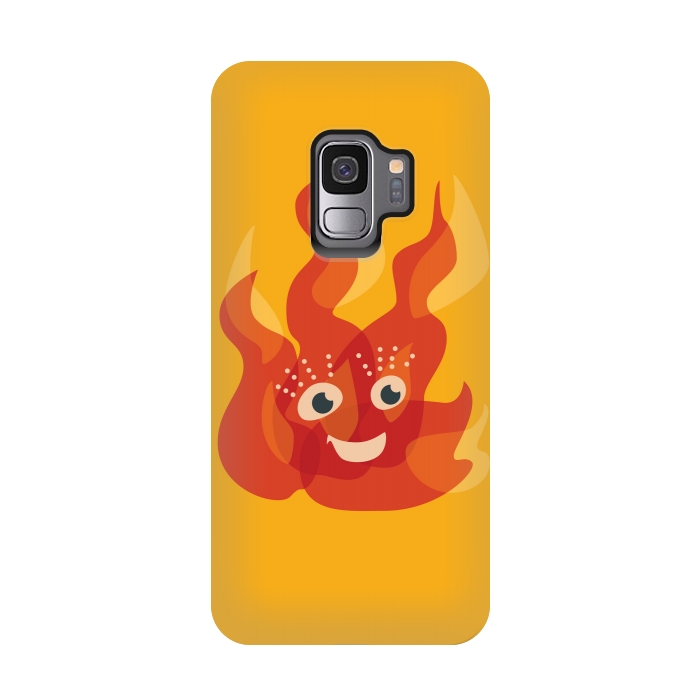 Galaxy S9 StrongFit Happy Burning Fire Flame Character by Boriana Giormova