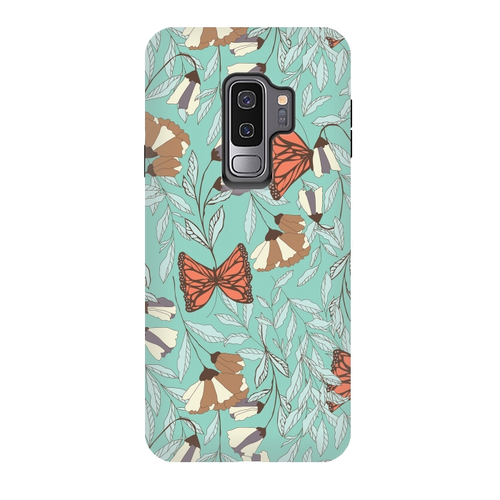 Galaxy S9 plus StrongFit Romantic Butterflies Blue by Jelena Obradovic