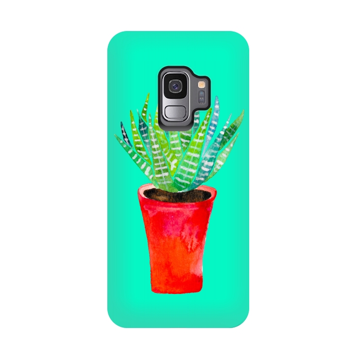 Galaxy S9 StrongFit Potted Succulent  by Amaya Brydon