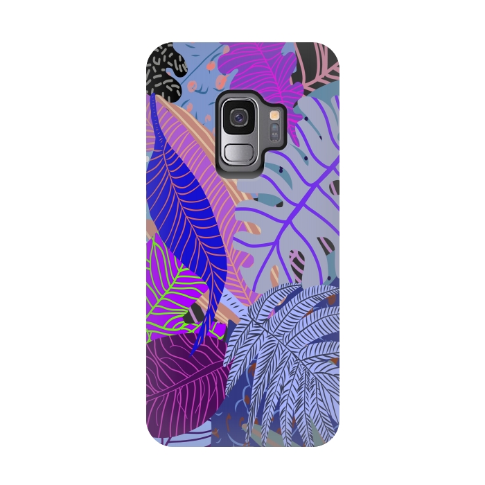 Galaxy S9 StrongFit Ultraviolet Faded Nature Leaves by Notsniw