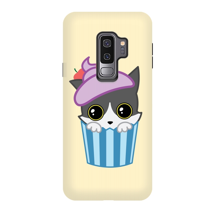 Galaxy S9 plus StrongFit Cupcake kitty by Laura Nagel