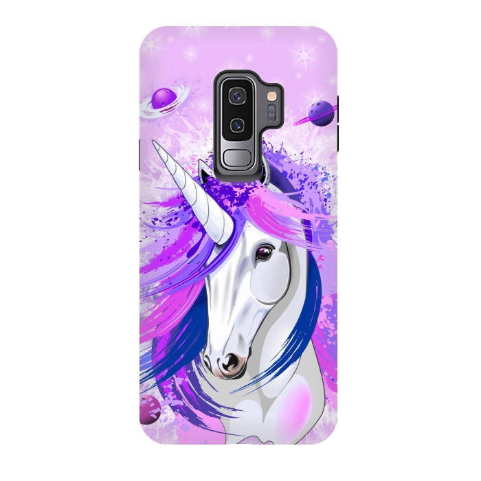 Galaxy S9 plus StrongFit Unicorn Spirit Pink and Purple Mythical Creature by BluedarkArt