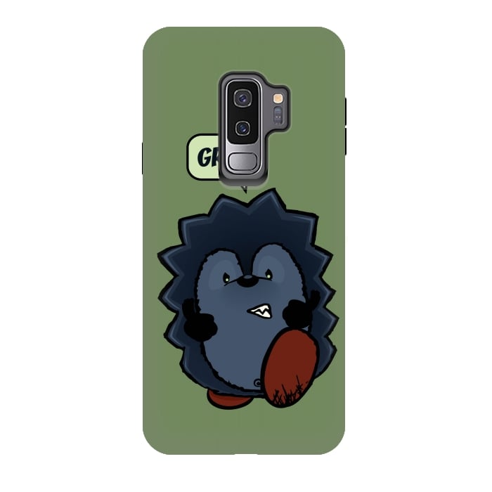 Galaxy S9 plus StrongFit Angry Hedgehog by Mangulica