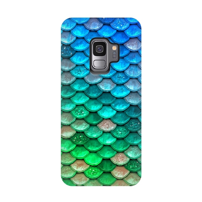 Galaxy S9 StrongFit Green & Blue Glitter Mermaid Scales by  Utart