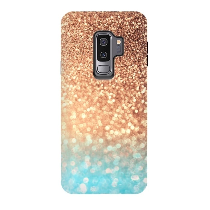 Galaxy S9 plus StrongFit Mermaid Blue and Rose Gold Blush Glitter by  Utart