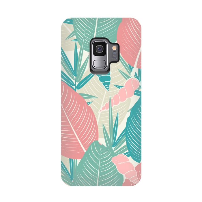 Galaxy S9 StrongFit Tropical Watercolor Flower Pattern XII by Bledi