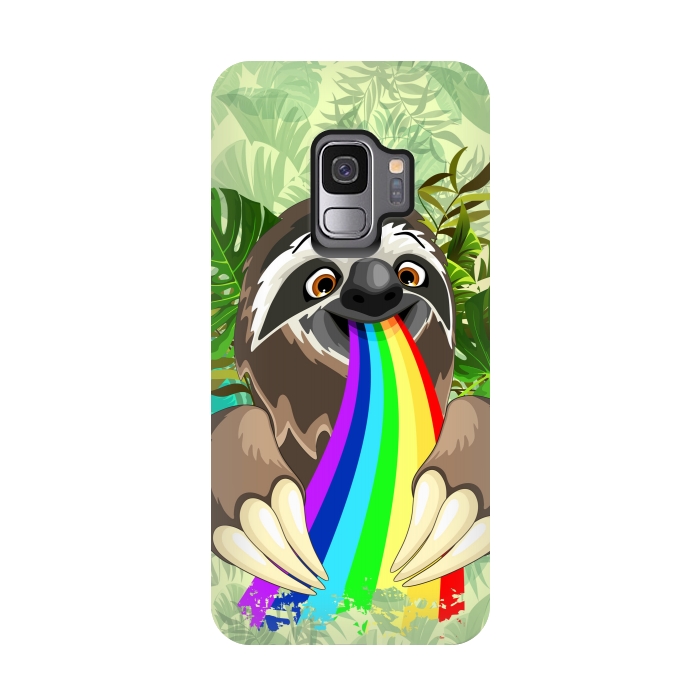 Galaxy S9 StrongFit Sloth Spitting Rainbow Colors by BluedarkArt