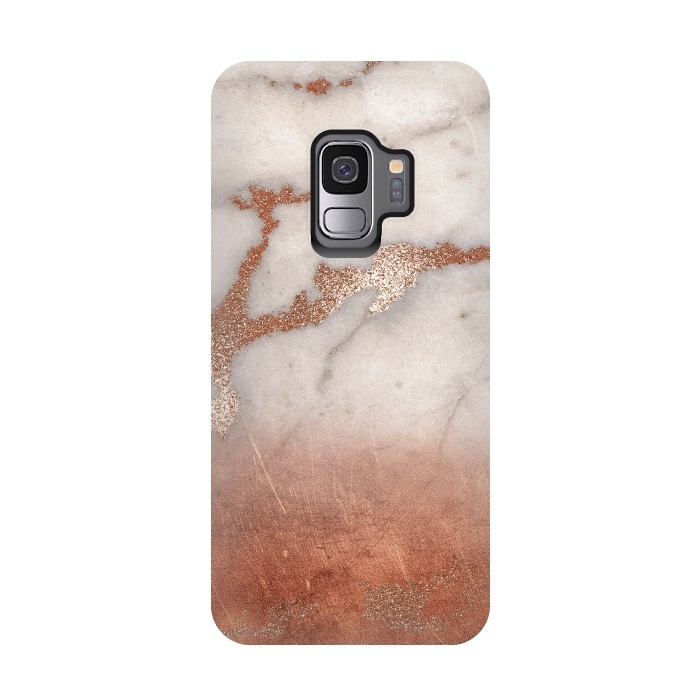 Galaxy S9 StrongFit Copper Trendy Veined Marble by  Utart