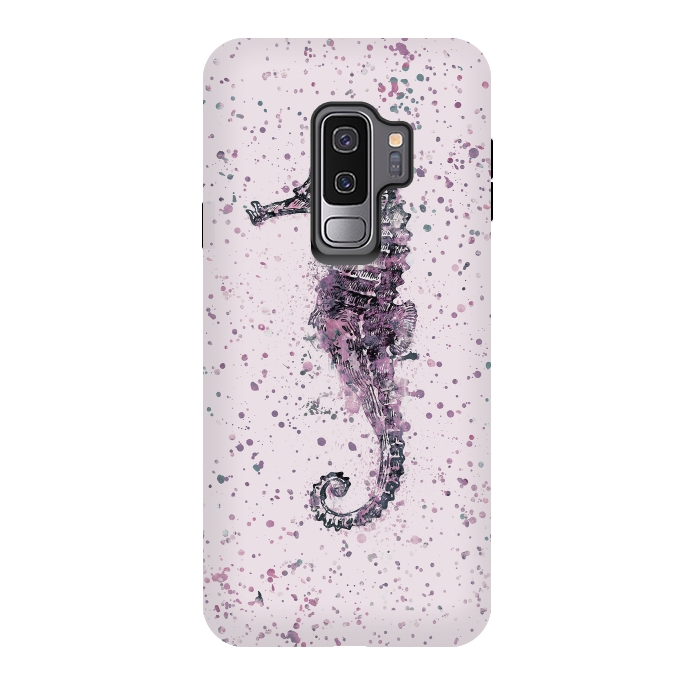 Galaxy S9 plus StrongFit Watercolor Seahorse by Andrea Haase