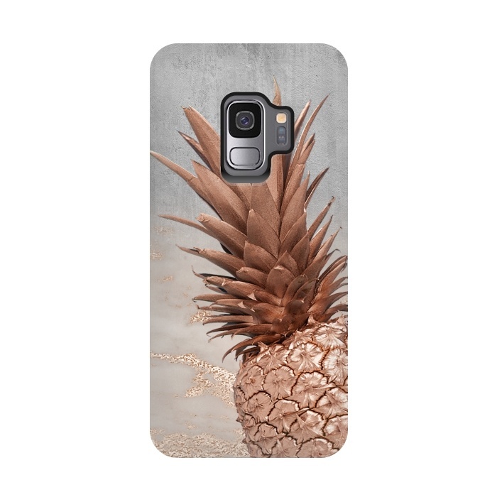 Galaxy S9 StrongFit Rose Gold Pineapple on Congrete by  Utart