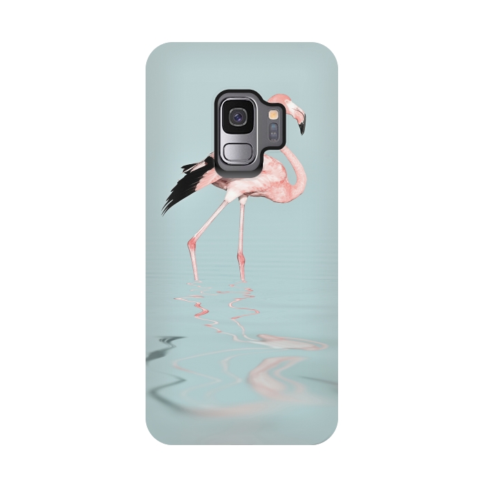 Galaxy S9 StrongFit Flamingo On Turquoise Waters by Andrea Haase