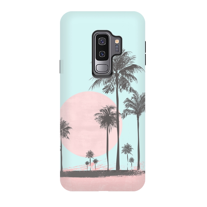 Galaxy S9 plus StrongFit Beachfront Palm Tree Sunset by Andrea Haase