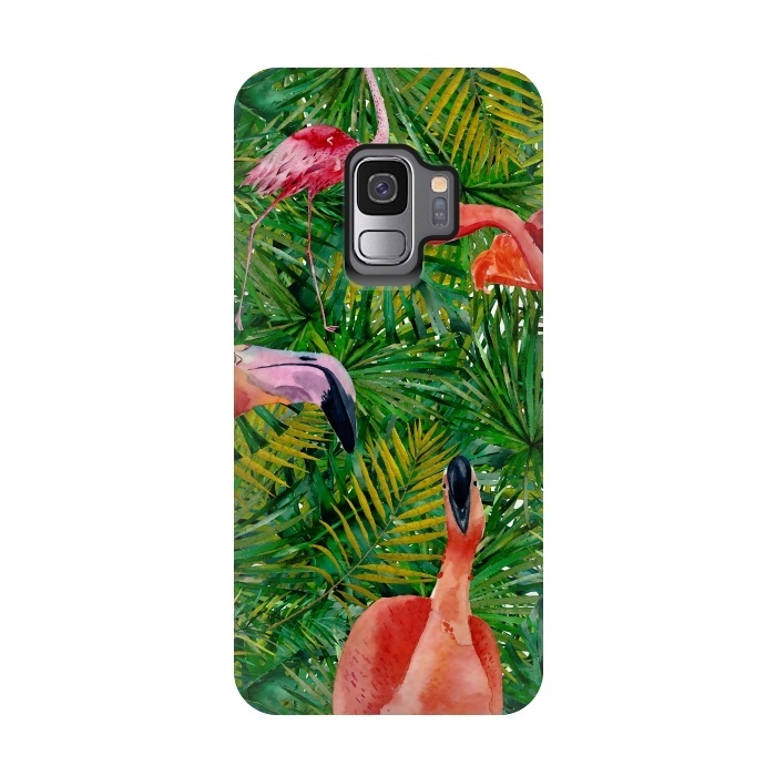 Galaxy S9 StrongFit Flamingo Jungle Party by  Utart