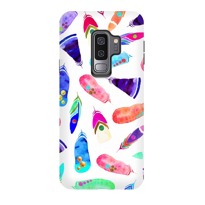 Galaxy S9 plus StrongFit Candy Feather Pattern by Amaya Brydon