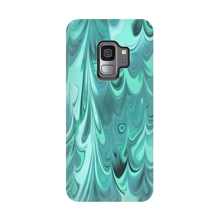 Galaxy S9 StrongFit Faux Turquoise Marble 2 by Andrea Haase